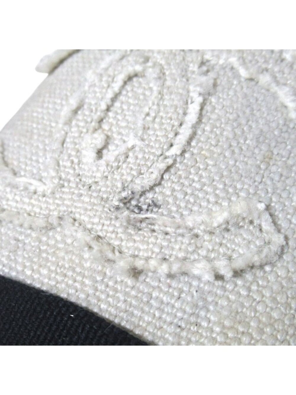 Chanel CC Logo Espadrille Shoes 36 Ivory Black Pre Owned - Picture 7 of 15